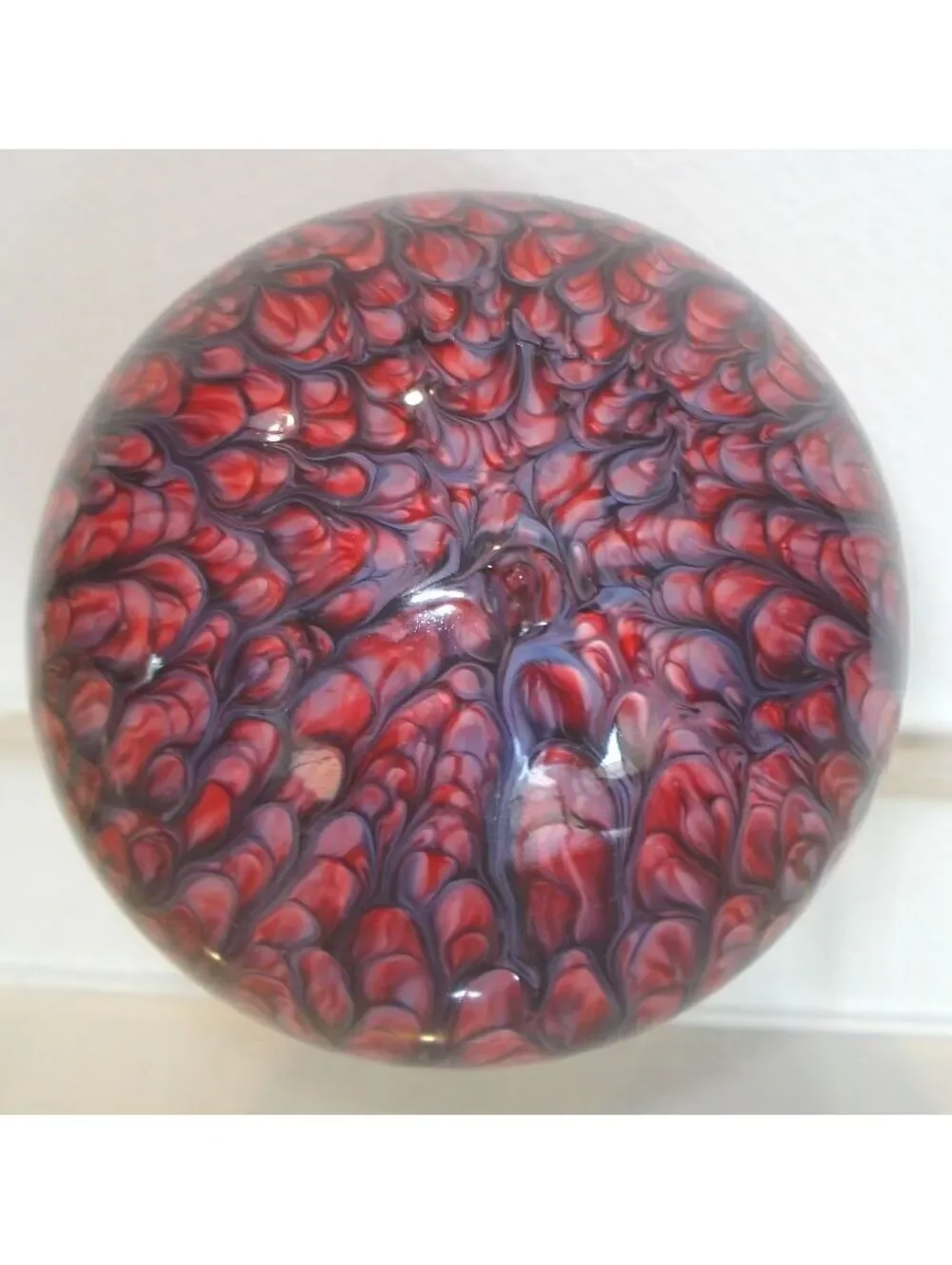 VTG W. Germany Hand Blown Glass Blue, Pink & White Swirl Christmas Ornament Bulb